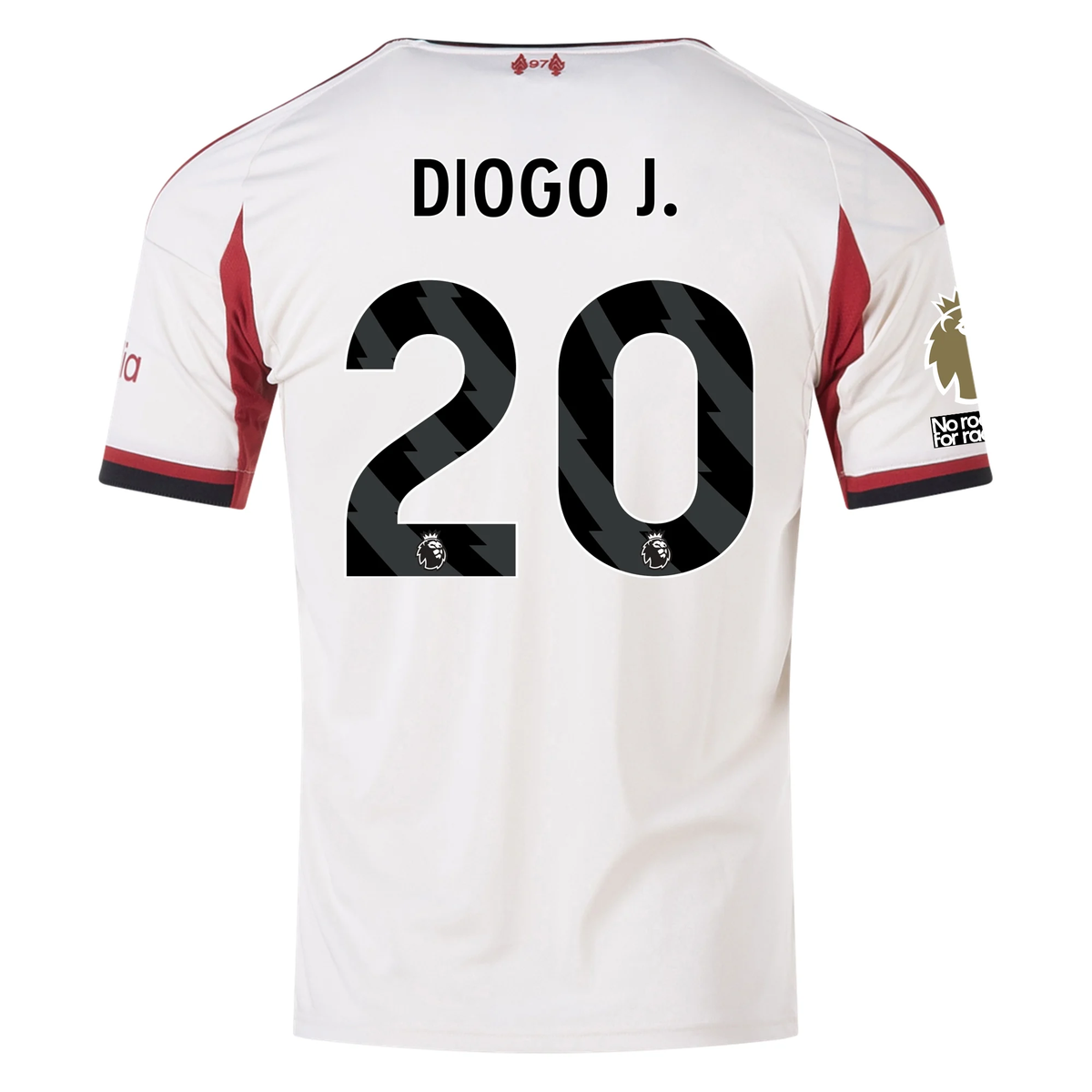 adidas Men&#39;s Liverpool Diogo Jota Away Jersey w/ EPL Champions Patch 25/26 (Wonder White)