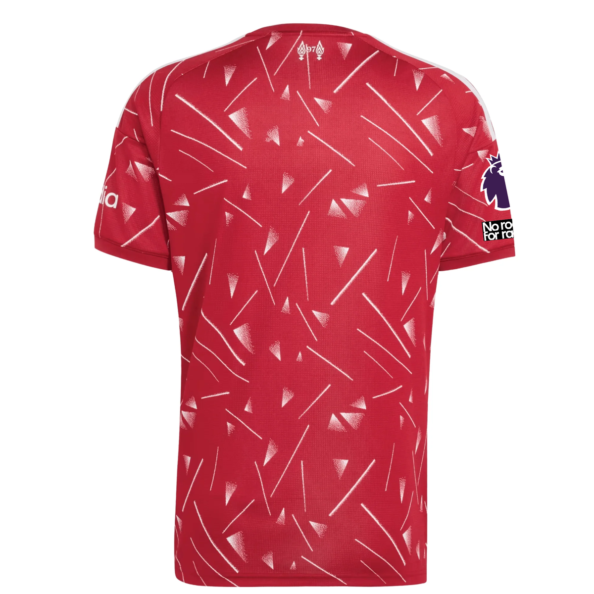 adidas Mens Liverpool Home Jersey w/ EPL + No Room For Racism Patches 26/27 (Red)
