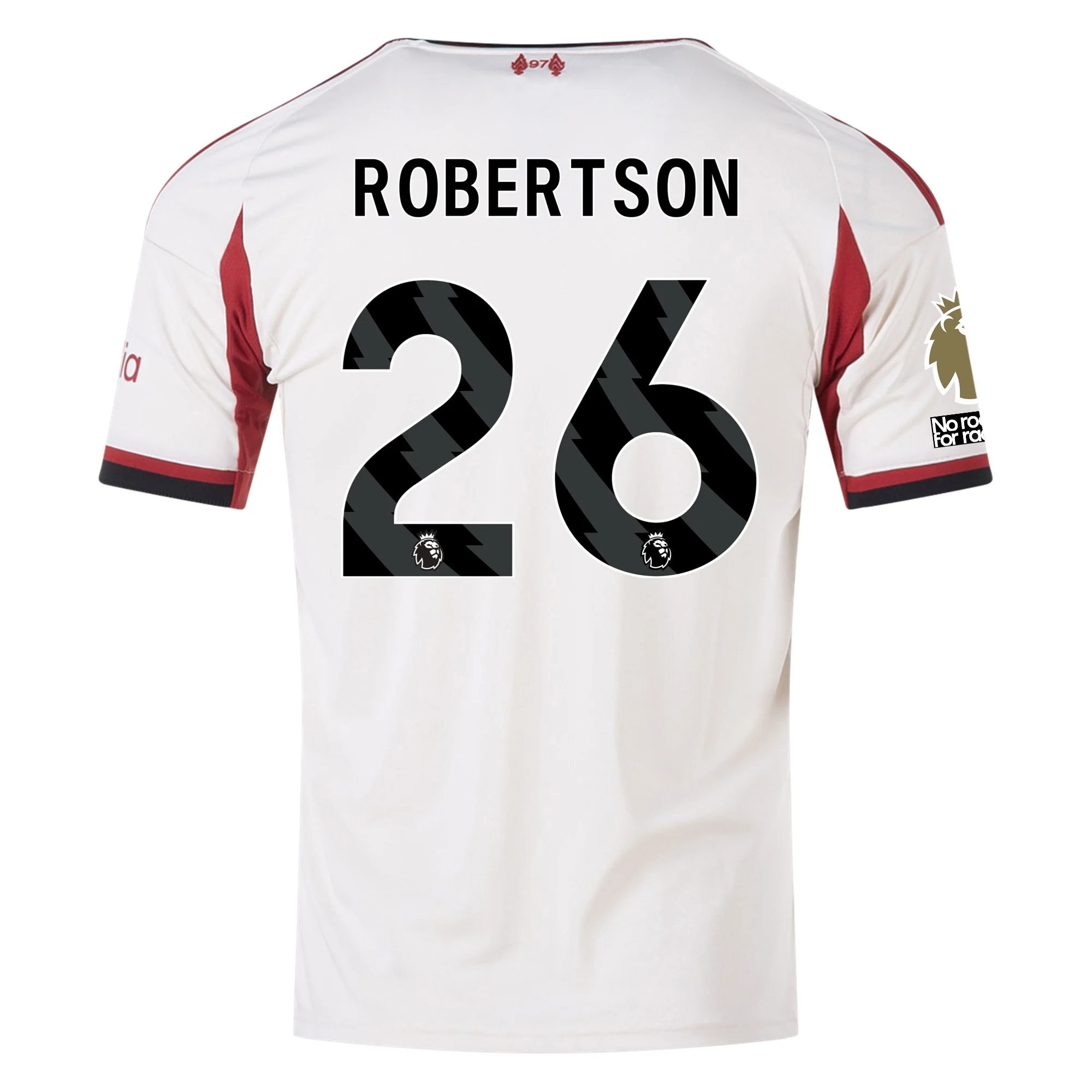 adidas Men's Liverpool Andy Robertson Away Jersey w/ EPL Champions Patch 25/26 (Wonder White)