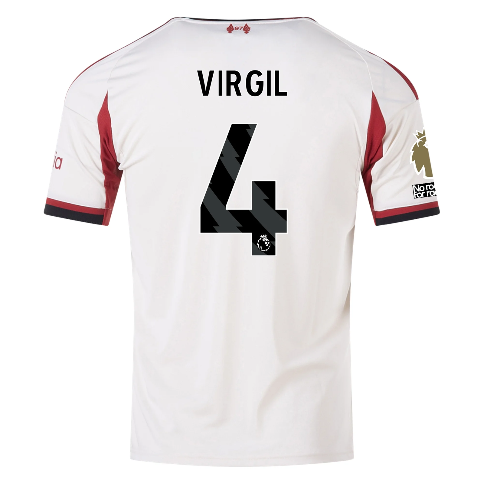 adidas Men's Liverpool Virgil van Dijk Away Jersey w/ EPL Champions Patch 25/26 (Wonder White)