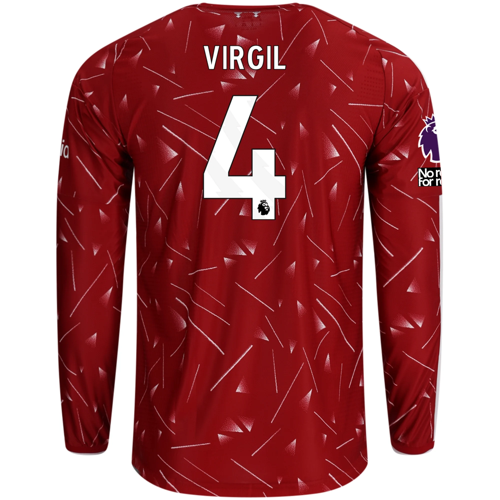 adidas Liverpool Authentic Virgil van Dijk Long Sleeve Home Jersey w/ EPL + No Room For Racism Patches 26/27 (Red)
