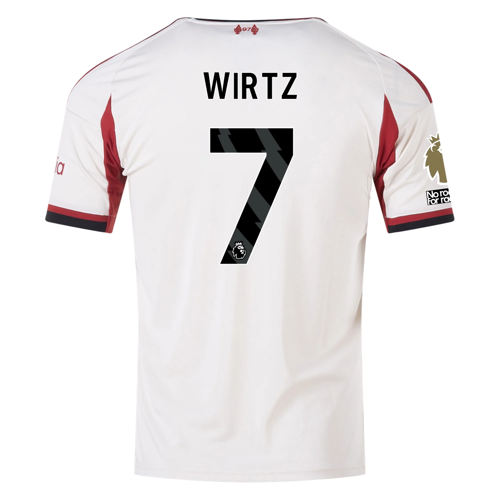 adidas Men's Liverpool Florian Wirtz Away Jersey w/ EPL Champions Patch 25/26 (Wonder White)
