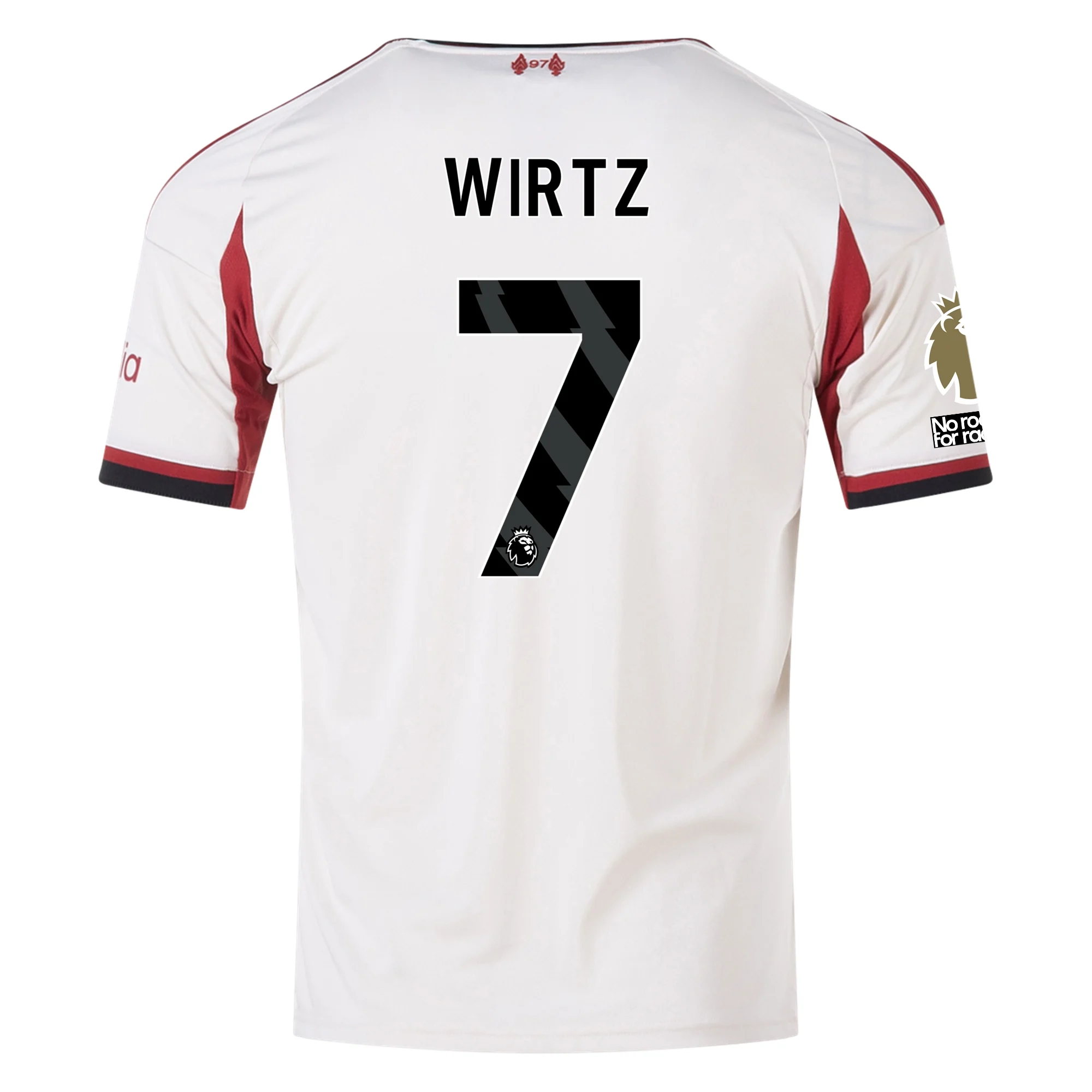 adidas Men's Liverpool Florian Wirtz Away Jersey w/ EPL Champions Patch 25/26 (Wonder White)