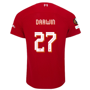 Nike Liverpool Authentic Darwin Núñez Vaporknit Match Home Jersey w/ Europa League Patches 23/24 (Red/White)