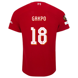 Nike Liverpool Authentic Cody Gakpo Vaporknit Match Home Jersey w/ Europa League Patches 23/24 (Red/White)