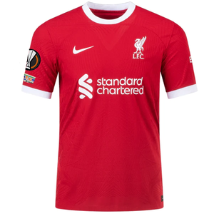 Nike Liverpool Authentic Kaide Gordon Vaporknit Match Home Jersey w/ Europa League Patches 23/24 (Red/White)