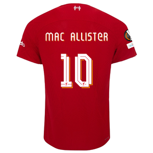 Nike Liverpool Authentic Alexis Mac Allister Vaporknit Match Home Jersey w/ Europa League Patches 23/24 (Red/White)