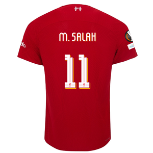 Nike Liverpool Authentic Mohamed Salah Vaporknit Match Home Jersey w/ Europa League Patches 23/24 (Red/White)
