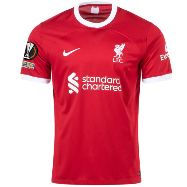 Nike Liverpool Dominik Szoboszlai Home Jersey w/ Europa League Patches  23/24 (Red/White)