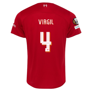 Nike Liverpool Virgil van Dijk Home Jersey w/ Europa League Patches 23/24 (Red/White)