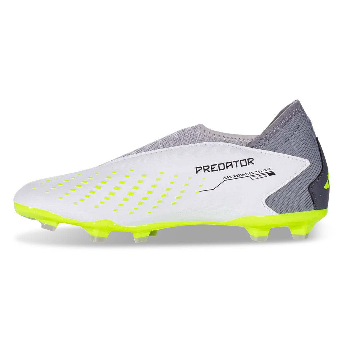 adidas Jr. Predator Accuracy.3 LL Firm Ground Soccer Cleats (White/Core Black/Lucid Lemon)