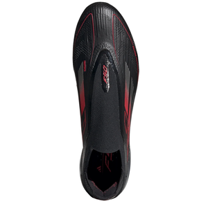 adidas F50 Elite Laceless FG Soccer Cleats (Black/Iron Metallic/Lucid Red)