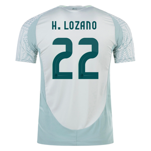 adidas Mens Mexico Authentic Hirving Lozano Away Jersey 24/25 (Linen Green)