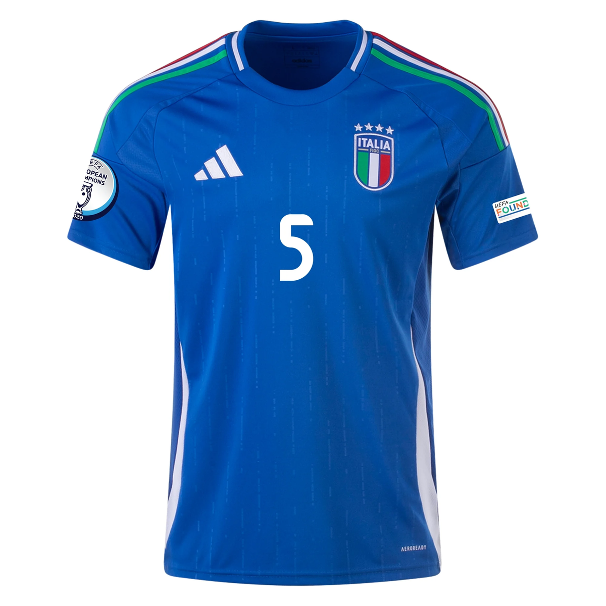 Adidas Italy Manuel Locatelli Home Jersey W  Euro 2024 Patches 24 25 