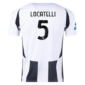 adidas Juventus Manuel Locatelli Home Jersey w/ Serie A Patch 24/25 (White/Black)