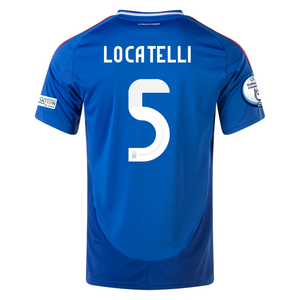 adidas Italy Manuel Locatelli Home Jersey w/ Euro 2024 Patches 24/25 (Blue)