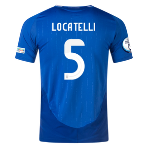adidas Italy Authentic Manuel Locatelli Home Jersey w/ Euro 2024 Patches 24/25 (Blue)