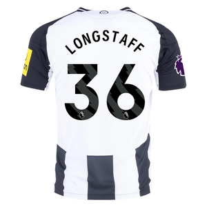 Adidas Newcastle United Authentic Sean Longstaff Home Jersey w/ EPL Patch 24/25 (Black/White)