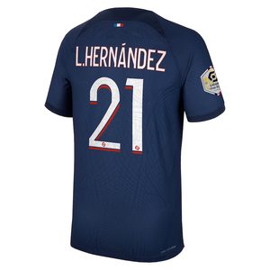 Nike Paris Saint-Germain Authentic Match Lucas Hernandez Home Jersey w/ Ligue 1 Champion Patch 23/24 (Midnight Navy)