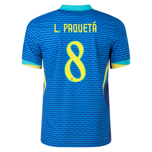 Nike Brazil Authentic Lucas Paqueta Away Jersey 24/25 Soar/Dynamic Yellow)