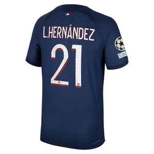 Nike Paris Saint-Germain Authentic Match Lucas Hernández Home Jersey w/ Champions League Patches 23/24 (Midnight Navy)