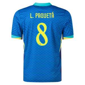Nike Mens Brazil Lucas Paquetá Away Jersey 24/25 (Soar/Dynamic Yellow)