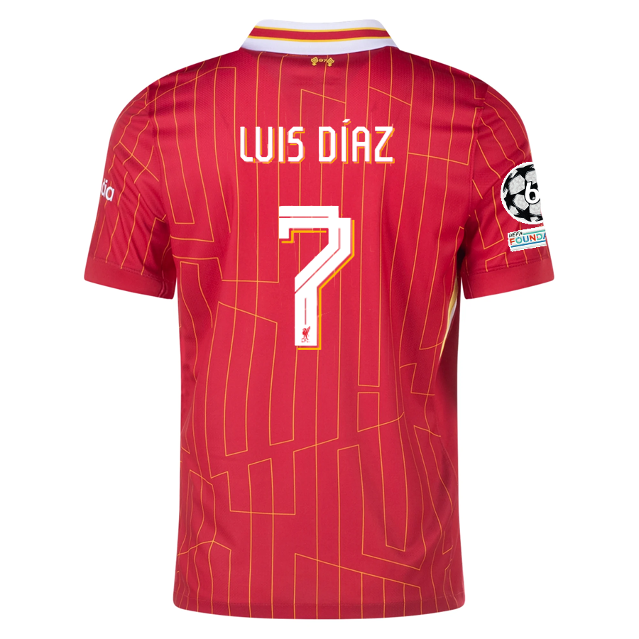 Luis Diaz Liverpool FC UCL shops Final Match Slim Fit Red Home Soccer Jersey 2021-2022