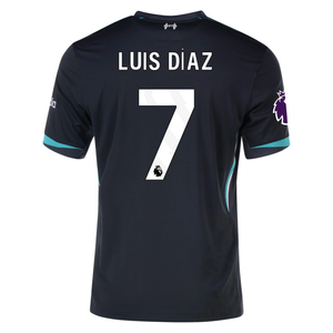 Nike Liverpool Luis Diaz Away Jersey w/ EPL Patch 24/25 (Night Forest/Washed Teal)