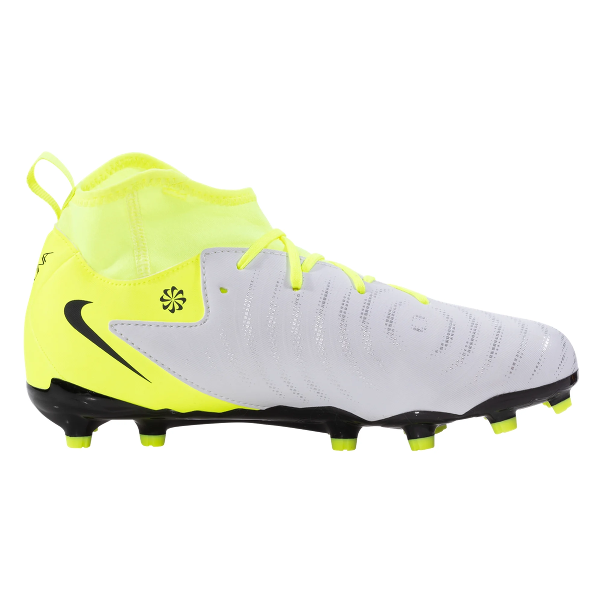 Nike Jr. Phantom Luna II Academy FG/MG Soccer Cleats (Metallic Silver/Black-Volt)