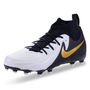 Nike Jr. Phantom Luna II Academy FG/MG Soccer Cleats (White/Black/Metallic Coin)