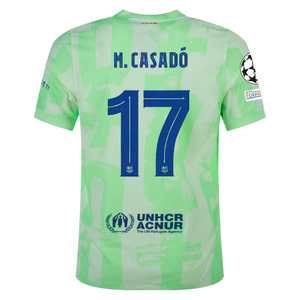 Nike Barcelona Authentic Marc Casadó Third Jersey w/ Champions League Patches 24/25 (Barely Volt/Old Royal)