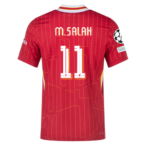 Nike Liverpool Match Authentic Mohamed Salah Home Jersey w/ Champions League Patches 24/25 (Gym Red/Chrome Yellow)