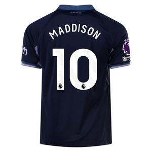 Nike Tottenham James Maddison Away Jersey w/ EPL + No Room For Racism Patches 23/24 (Rine/Mystic Navy/Iron Purple)