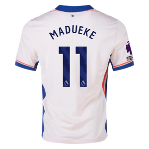 Nike Chelsea Noni Madueke Away Jersey w/ EPL + No Room For Racism Patches 24/25 (Guava Ice/Rush Blue)