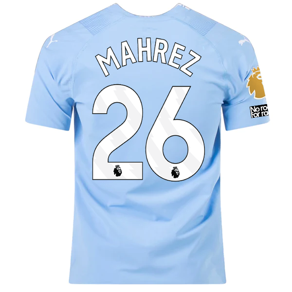 Puma Manchester City Authentic Riyad Mahrez Home Jersey w/ EPL + No Ro -  Soccer Wearhouse