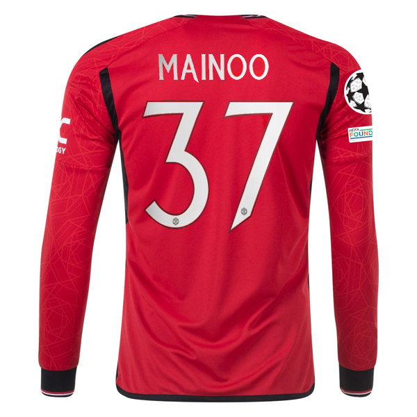 adidas Manchester United Authentic Mainoo Long Sleeve Home Jersey