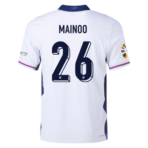 Nike England Authentic Kobbie Mainoo Match Home Jersey w/ Euro 2024 Patches 24/25 (White/Blue Void)