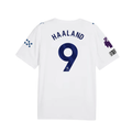 Puma Mens Manchester City Erling Haaland Third Jersey w/ EPL + No Room Racism Patches 26/27 (White)