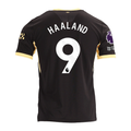 Puma Mens Manchester City Erling Haaland Away Jersey w/ EPL + No Room For Racism Patches 26/27 (Black/Yellow)