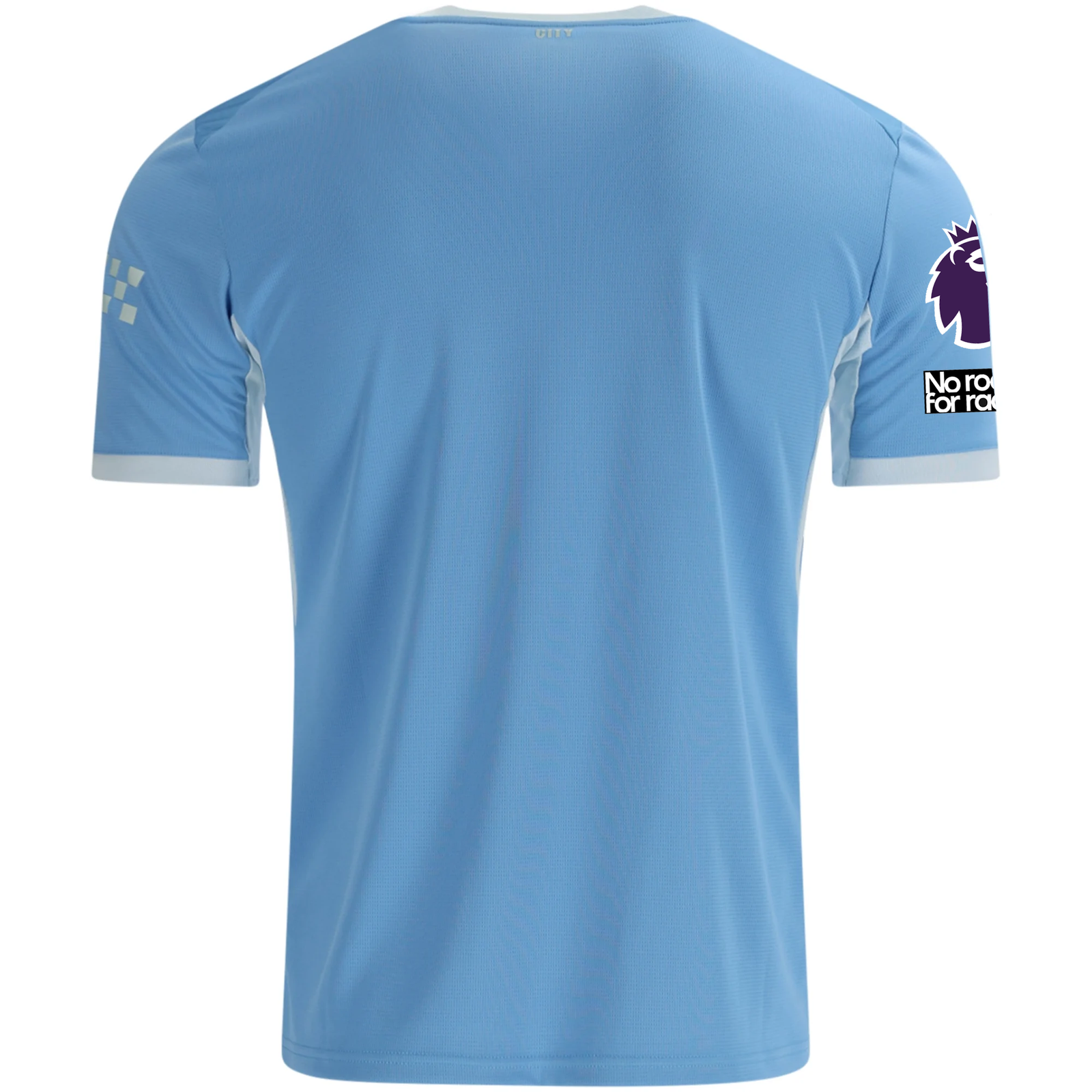 Puma Mens Manchester City Home Jersey EPL + No Room For Racism Patches 26/27 (Team Light Blue/Icey Blue)