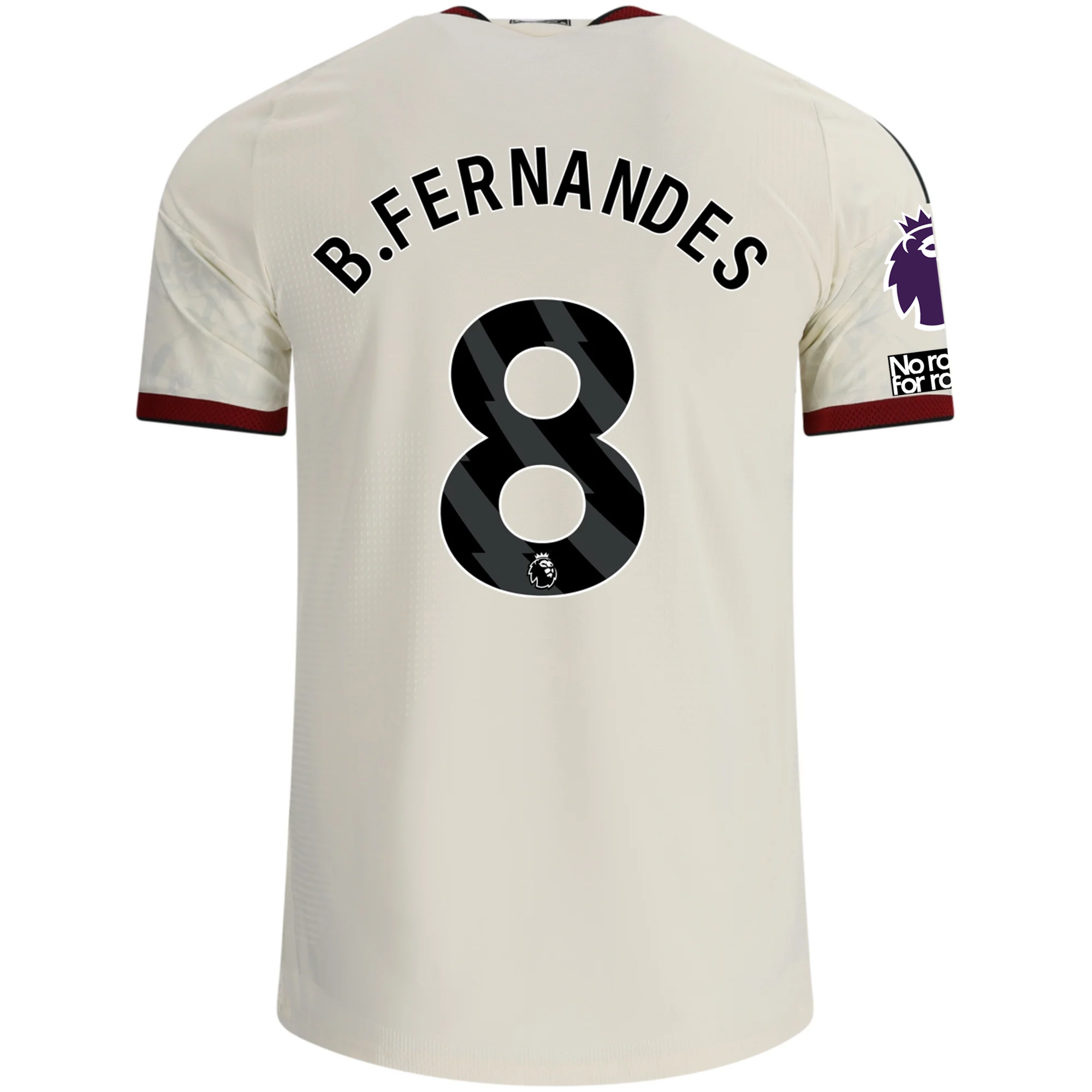 adidas Mens Manchester United Authentic Bruno Fernandes Third Jersey w/ EPL + No Room For Racism Patches 26/27 (Ivory) (Copy)