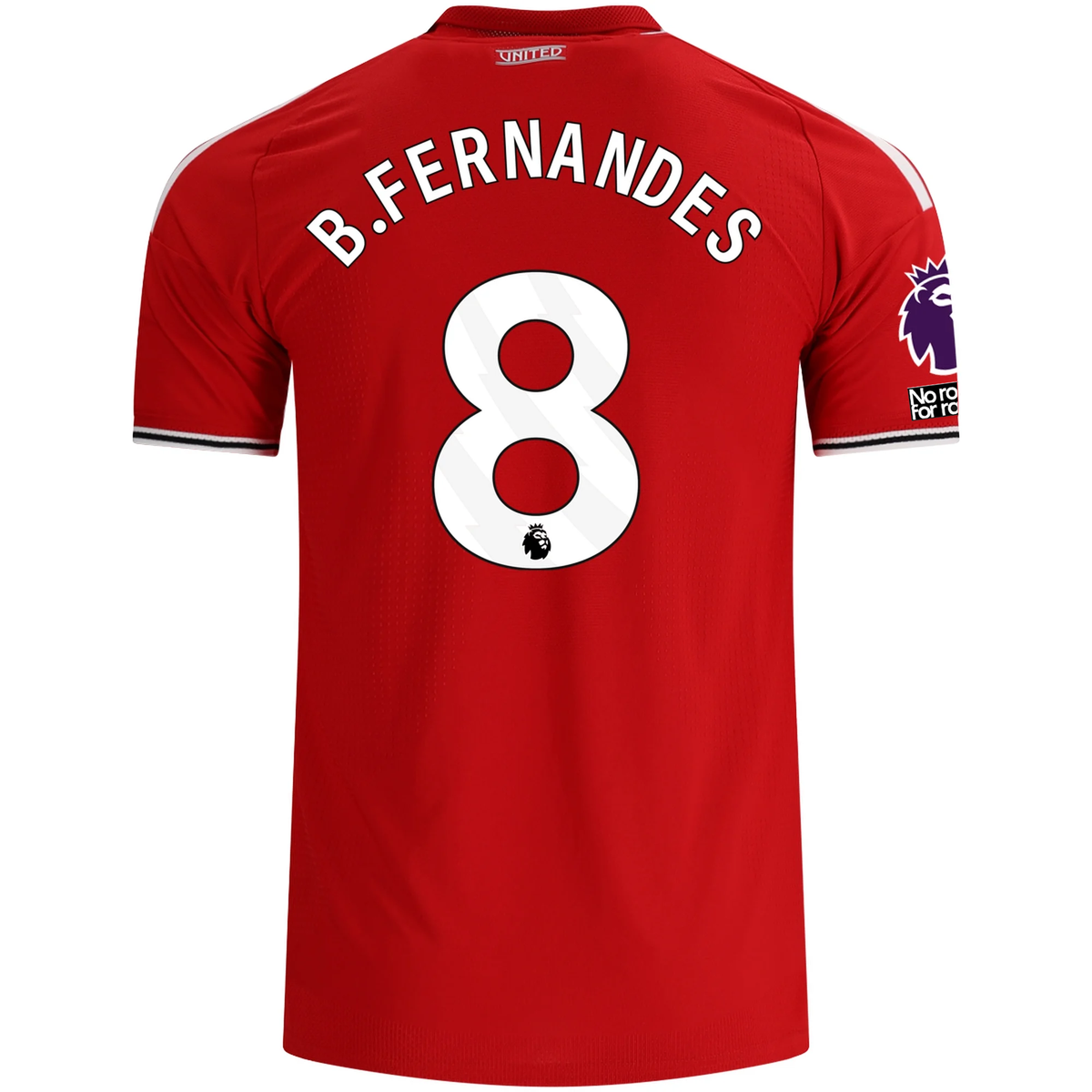 adidas Manchester United Authentic Bruno Fernandes Home Jersey w/ EPL + No Room For Racism Patches 26/27 (Red)