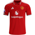 adidas Mens Manchester United Home Jersey w/ EPL + No Room For Racism Patches 26/27 (Red)