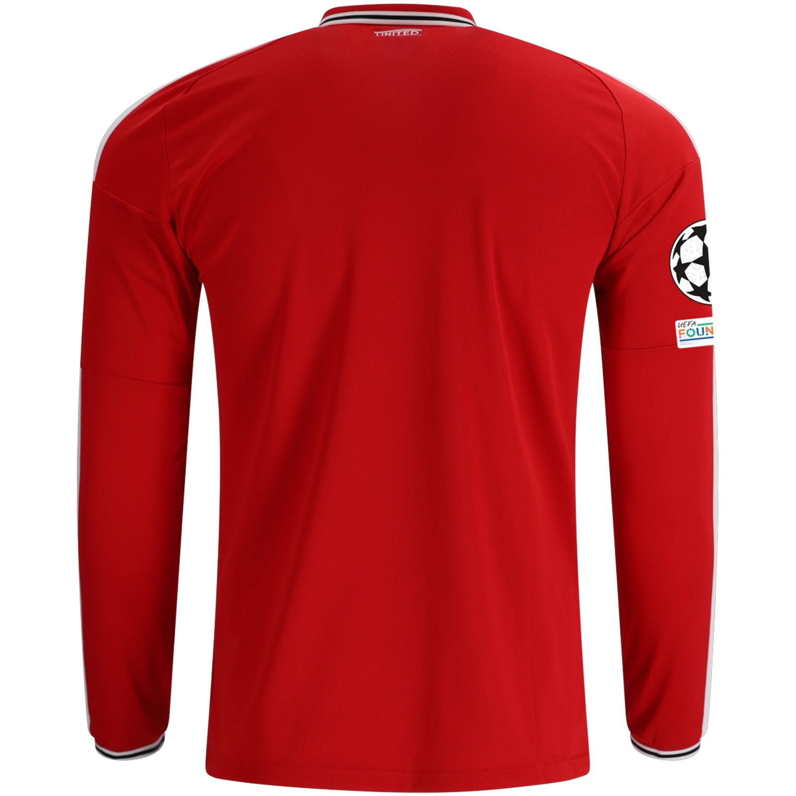 adidas Mens Manchester United Long Sleeve Home Jersey w/ Champions League Patches 26/27 (Red)
