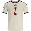 adidas Mens Manchester United Authentic Third Jersey w/ Champions League Patches 26/27 (Ivory)