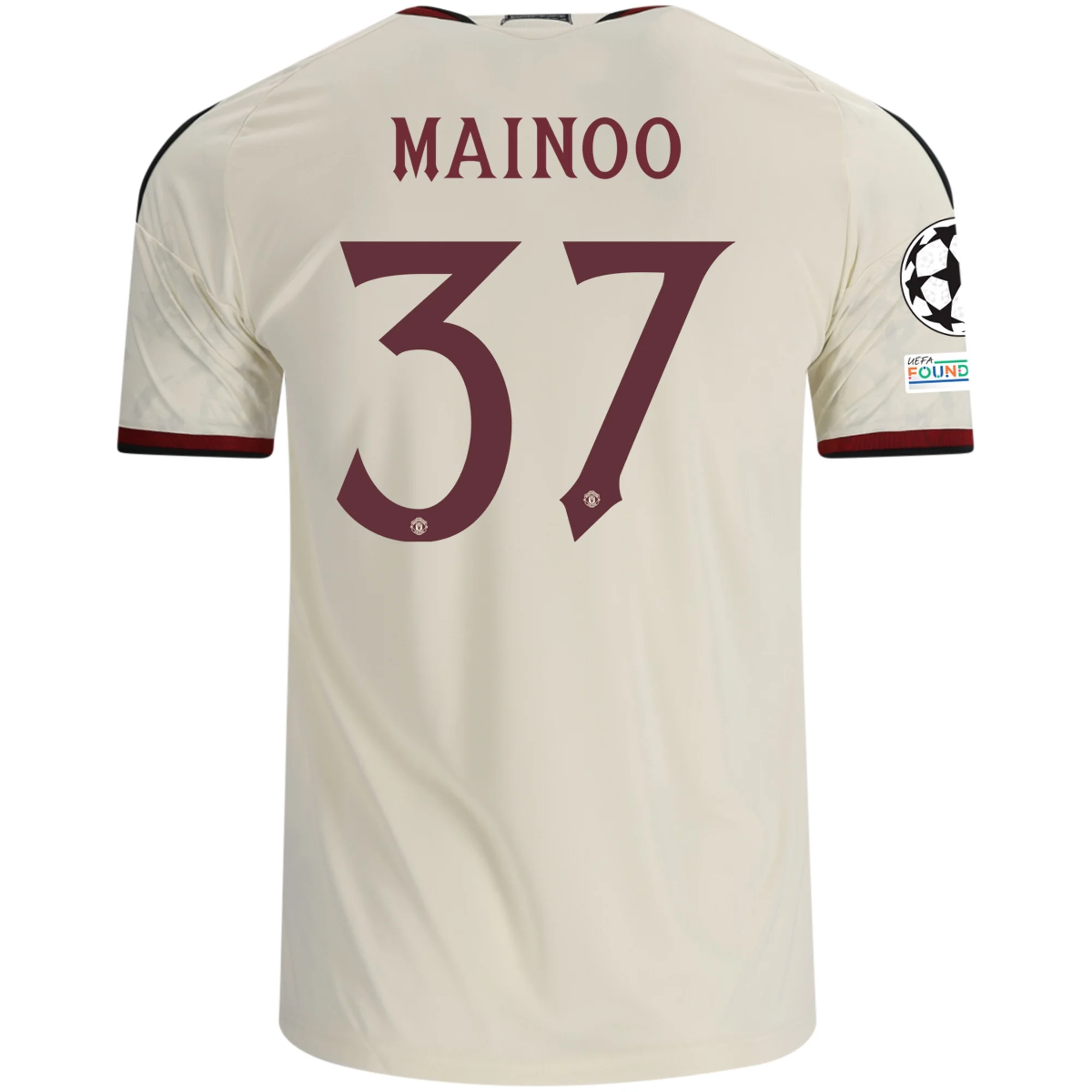 adidas Mens Manchester United Authentic Bruno Fernandes Third Jersey w/ Champions League Patches 26/27 (Ivory)