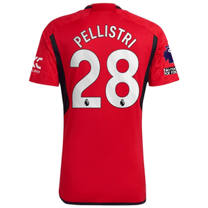 adidas Manchester United Facundo Pellistri Home Jersey 23/24 w/ EPL + No Room For Racism Patches (Team College Red)