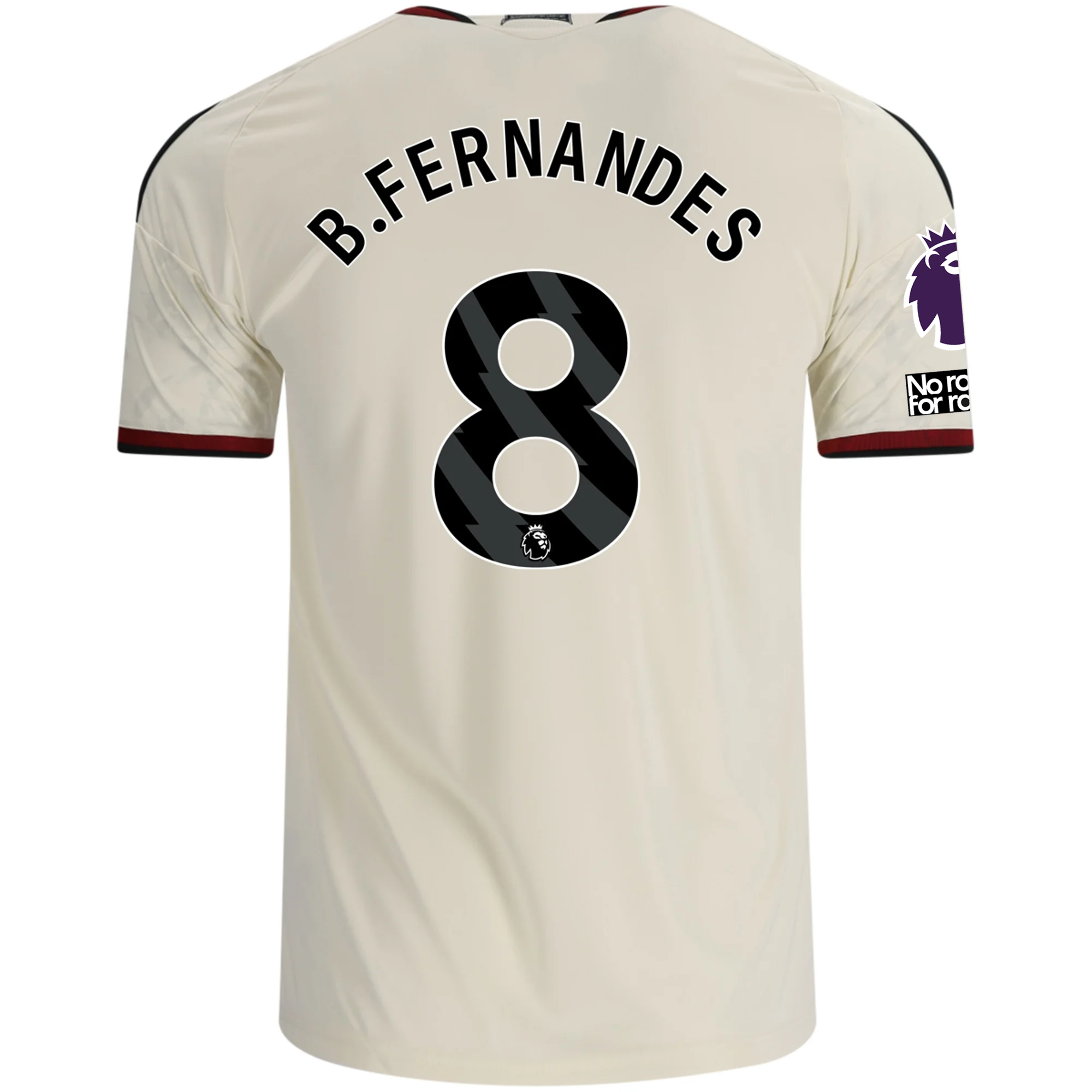 adidas Mens Manchester United Bruno Fernandes Third Jersey w/ EPL + No Room For Racism Patches 26/27 (Ivory)
