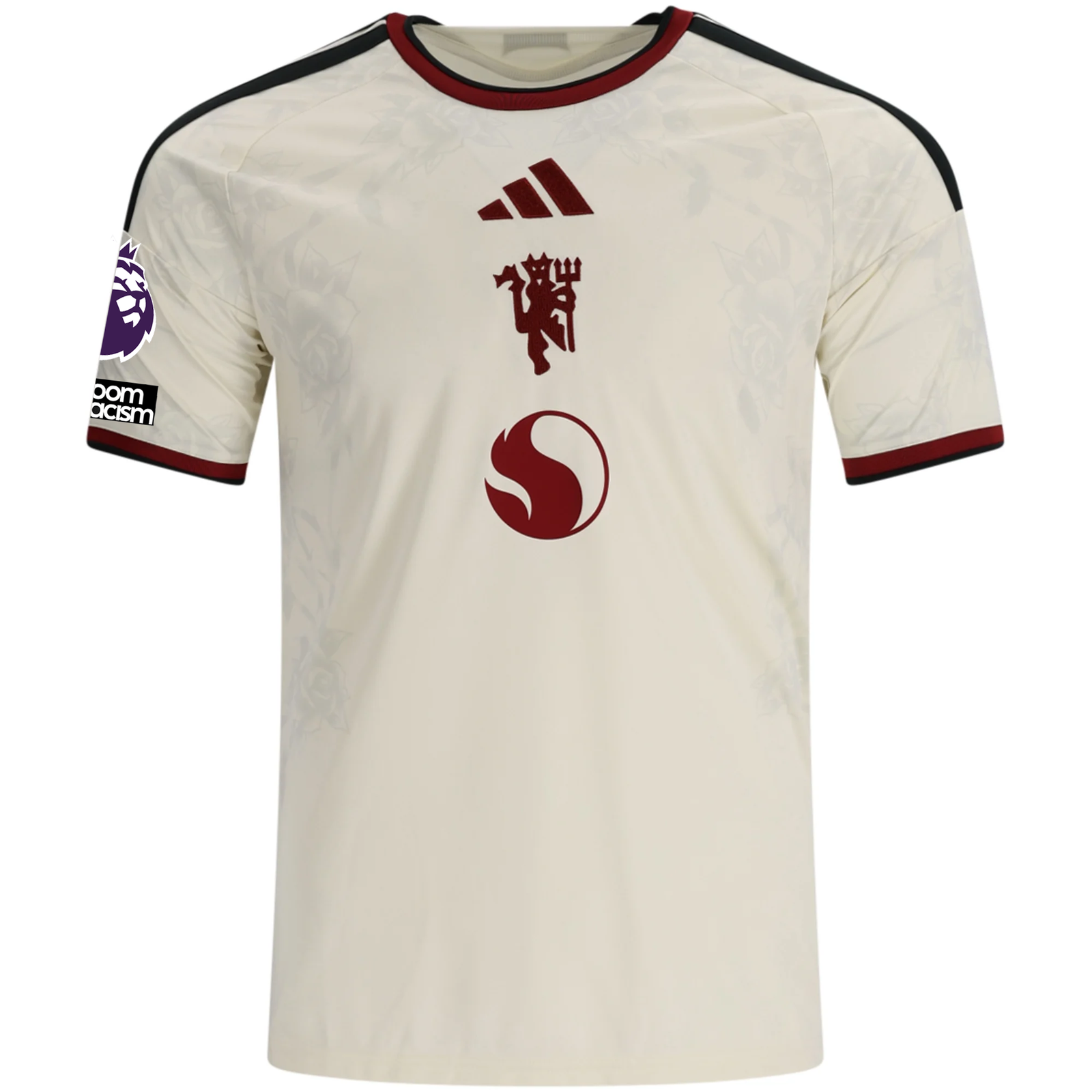 adidas Mens Manchester United Third Jersey w/ EPL + No Room For Racism Patches 26/27 (Ivory)