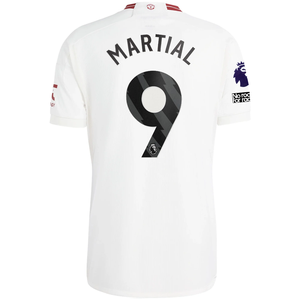 adidas Manchester United Anthony Martial Third Jersey w/ EPL + No Room For Racism Patches 23/24 (Cloud White/Red)